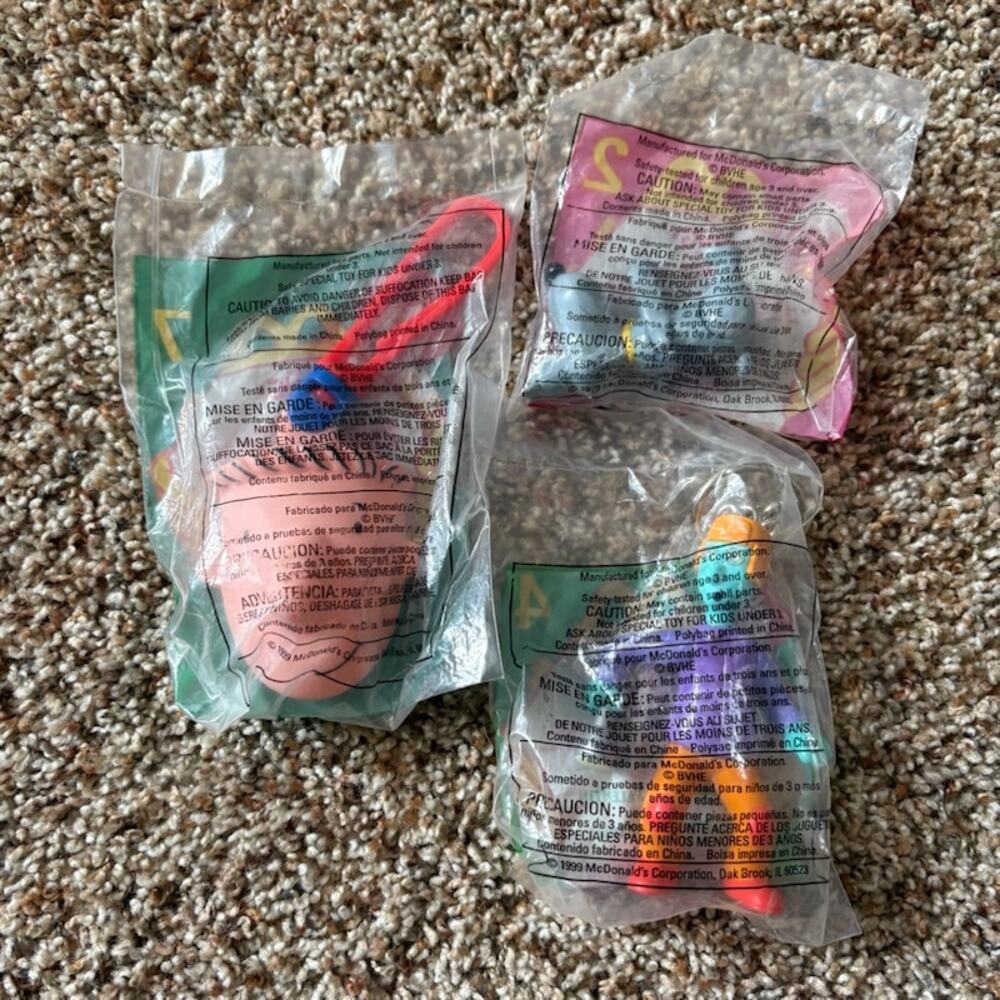 McDonald’s Vintage Lot Doug’s 1st Movie Happy Meal Toys Set of 3 (Bags 2, 4, 7)